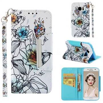 Fotus Flower Big Metal Buckle PU Leather Wallet Phone Case for Samsung Galaxy S7 G930