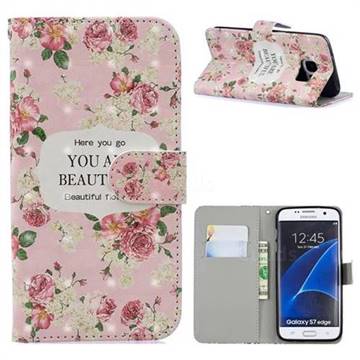 Butterfly Flower 3D Painted Leather Phone Wallet Case for Samsung Galaxy S7 G930