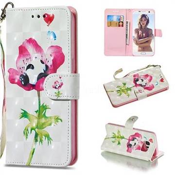 Flower Panda 3D Painted Leather Wallet Phone Case for Samsung Galaxy S7 G930