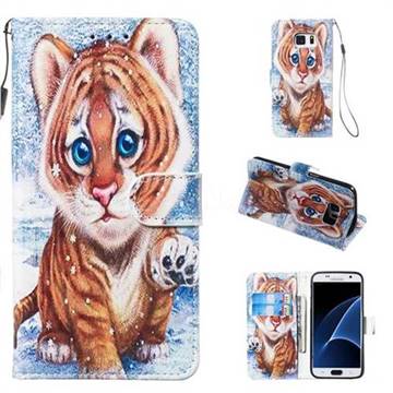 Baby Tiger Smooth Leather Phone Wallet Case for Samsung Galaxy S7 G930