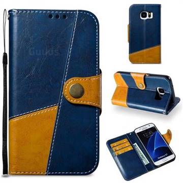 Retro Magnetic Stitching Wallet Flip Cover for Samsung Galaxy S7 G930 - Blue