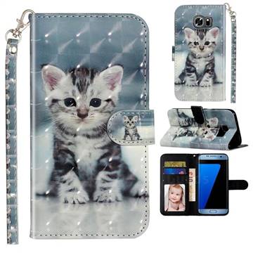 Kitten Cat 3D Leather Phone Holster Wallet Case for Samsung Galaxy S7 G930