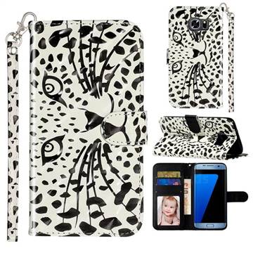 Leopard Panther 3D Leather Phone Holster Wallet Case for Samsung Galaxy S7 G930
