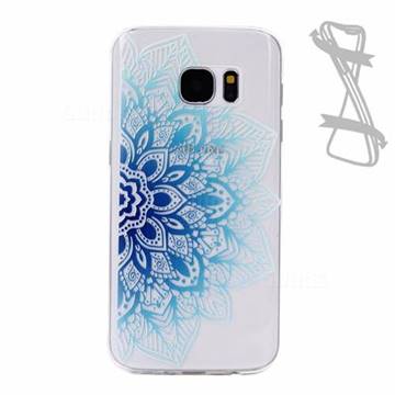 Blue Flowers Painting Soft TPU Case for Samsung Galaxy S7 Edge G935