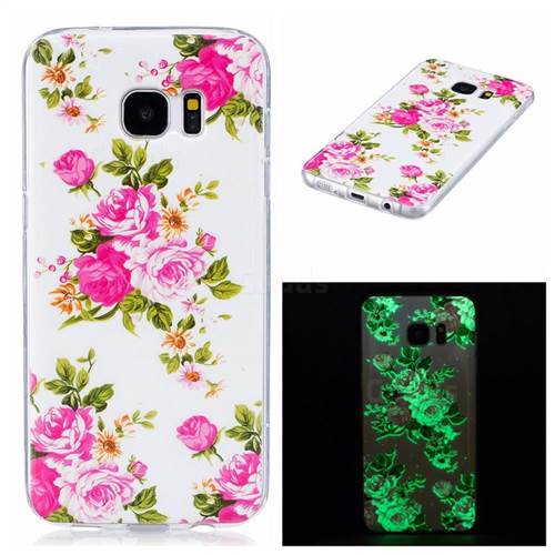 Peony Noctilucent Soft TPU Back Cover for Samsung Galaxy S7 Edge