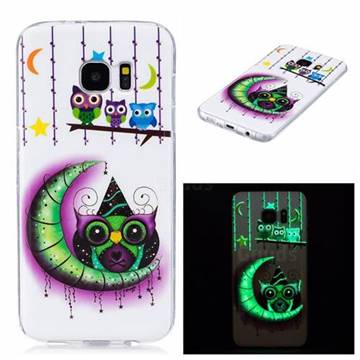 Moon Owls Noctilucent Soft TPU Back Cover for Samsung Galaxy S7 Edge
