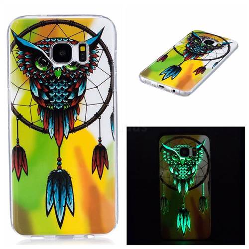 Owl Wind Chimes Noctilucent Soft TPU Back Cover for Samsung Galaxy S7 Edge