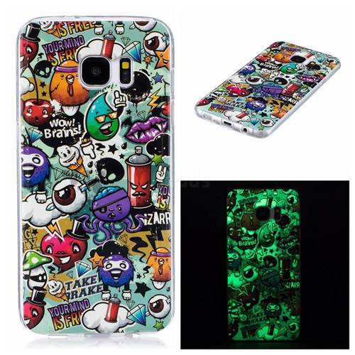 Trash Noctilucent Soft TPU Back Cover for Samsung Galaxy S7 Edge
