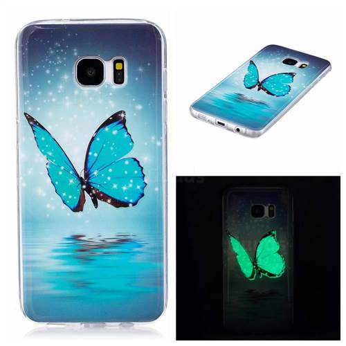 Butterfly Noctilucent Soft TPU Back Cover for Samsung Galaxy S7 Edge