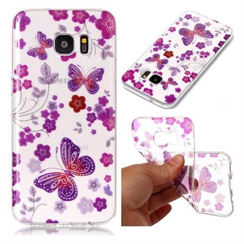 Safflower Butterfly Super Clear Soft TPU Back Cover for Samsung Galaxy S7 Edge s7edge