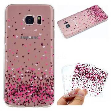 Heart Shaped Flowers Super Clear Soft TPU Back Cover for Samsung Galaxy S7 Edge s7edge