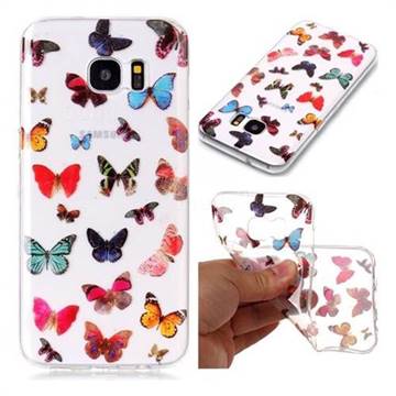 Colorful Butterfly Super Clear Soft TPU Back Cover for Samsung Galaxy S7 Edge s7edge