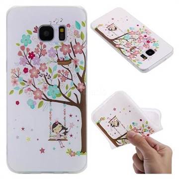 Tree and Girl 3D Relief Matte Soft TPU Back Cover for Samsung Galaxy S7 Edge s7edge