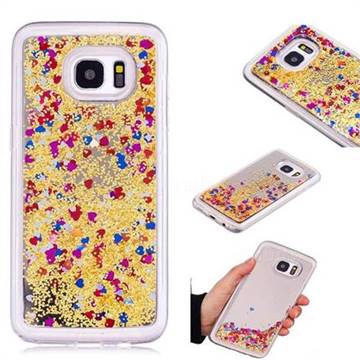 Glitter Sand Mirror Quicksand Dynamic Liquid Star TPU Case for Samsung Galaxy S7 Edge s7edge - Yellow