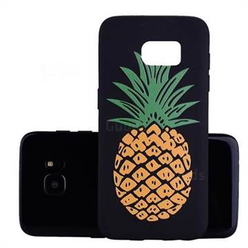 Big Pineapple 3D Embossed Relief Black Soft Back Cover for Samsung Galaxy S7 Edge s7edge