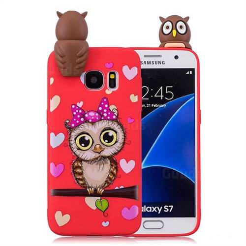 Bow Owl Soft 3D Climbing Doll Soft Case for Samsung Galaxy S7 Edge s7edge