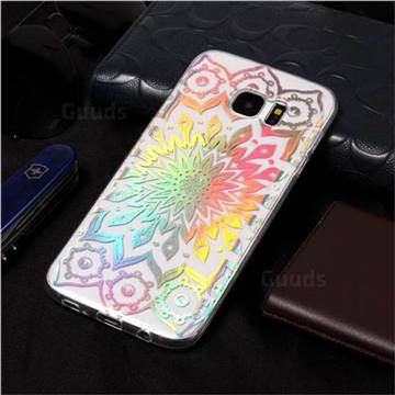 Sun Flower Pattern Bright Color Laser Soft TPU Case for Samsung Galaxy S7 Edge s7edge