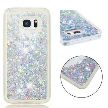 Dynamic Liquid Glitter Quicksand Sequins TPU Phone Case for Samsung Galaxy S7 Edge s7edge - Silver