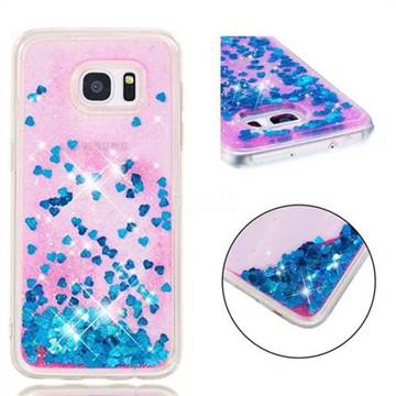 Dynamic Liquid Glitter Quicksand Sequins TPU Phone Case for Samsung Galaxy S7 Edge s7edge - Blue