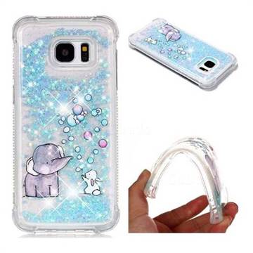 Bubble Jumbo Rabbit Dynamic Liquid Glitter Sand Quicksand Star TPU Case for Samsung Galaxy S7 Edge s7edge