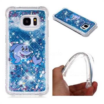 Happy Dolphin Dynamic Liquid Glitter Sand Quicksand Star TPU Case for Samsung Galaxy S7 Edge s7edge
