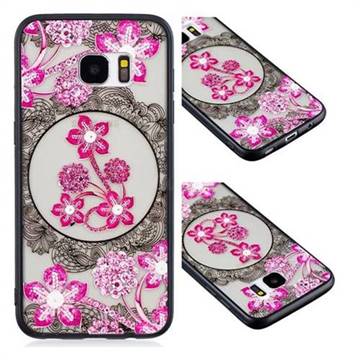 Daffodil Lace Diamond Flower Soft TPU Back Cover for Samsung Galaxy S7 Edge s7edge