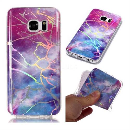 Dream Sky Marble Pattern Bright Color Laser Soft TPU Case for Samsung Galaxy S7 Edge s7edge