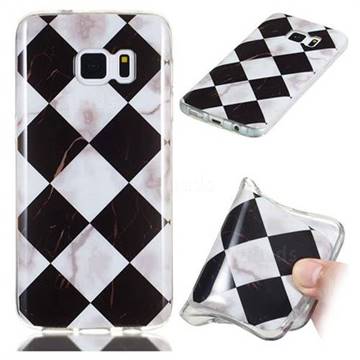 Black and White Matching Soft TPU Marble Pattern Phone Case for Samsung Galaxy S7 Edge s7edge
