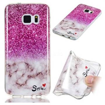 Love Smoke Purple Soft TPU Marble Pattern Phone Case for Samsung Galaxy S7 Edge s7edge
