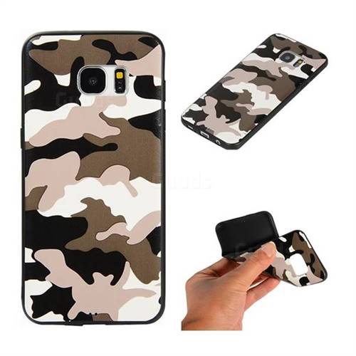 Camouflage Soft TPU Back Cover for Samsung Galaxy S7 Edge s7edge - Black White