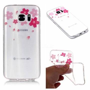 Sakura Flowers Super Clear Soft TPU Back Cover for Samsung Galaxy S7 Edge s7edge