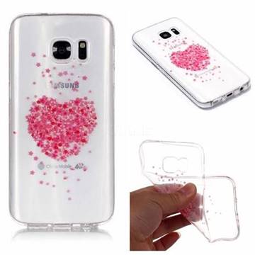 Heart Cherry Blossoms Super Clear Soft TPU Back Cover for Samsung Galaxy S7 Edge s7edge
