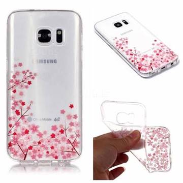 Cherry Blossom Super Clear Soft TPU Back Cover for Samsung Galaxy S7 Edge s7edge