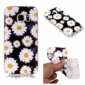 White Chrysanthemum Matte Soft TPU Back Cover for Samsung Galaxy S7 Edge s7edge