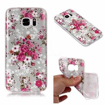 Rose Flower Matte Soft TPU Back Cover for Samsung Galaxy S7 Edge s7edge