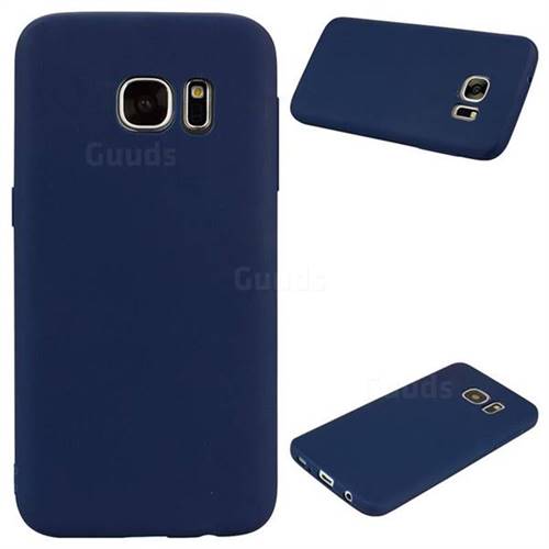 Candy Soft Silicone Protective Phone Case for Samsung Galaxy S7 Edge s7edge - Dark Blue