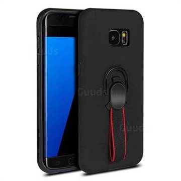 Raytheon Multi-function Ribbon Stand Back Cover for Samsung Galaxy S7 Edge s7edge - Black