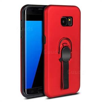 Raytheon Multi-function Ribbon Stand Back Cover for Samsung Galaxy S7 Edge s7edge - Red
