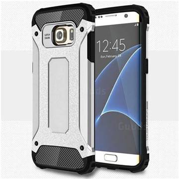 King Kong Armor Premium Shockproof Dual Layer Rugged Hard Cover for Samsung Galaxy S7 Edge s7edge - Technology Silver