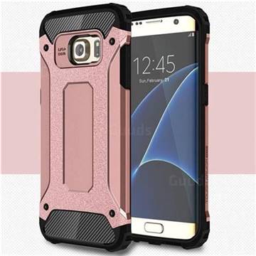 King Kong Armor Premium Shockproof Dual Layer Rugged Hard Cover for Samsung Galaxy S7 Edge s7edge - Rose Gold