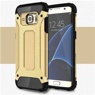 King Kong Armor Premium Shockproof Dual Layer Rugged Hard Cover for Samsung Galaxy S7 Edge s7edge - Champagne Gold
