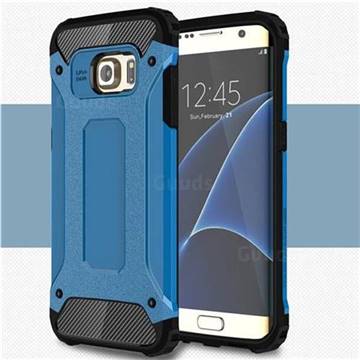 King Kong Armor Premium Shockproof Dual Layer Rugged Hard Cover for Samsung Galaxy S7 Edge s7edge - Sky Blue