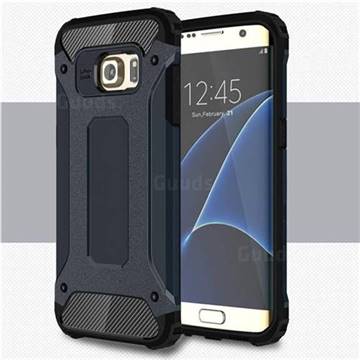 King Kong Armor Premium Shockproof Dual Layer Rugged Hard Cover for Samsung Galaxy S7 Edge s7edge - Navy