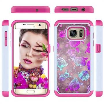 peony Flower Shock Absorbing Hybrid Defender Rugged Phone Case Cover for Samsung Galaxy S7 Edge s7edge