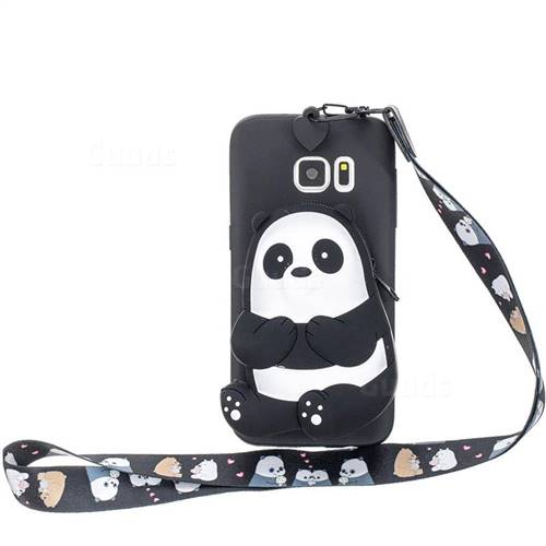 waar dan ook Het eens zijn met grijs Cute Panda Neck Lanyard Zipper Wallet Silicone Case for Samsung Galaxy S7  Edge s7edge - TPU Case - Guuds