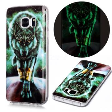 Wolf King Noctilucent Soft TPU Back Cover for Samsung Galaxy S7 Edge s7edge