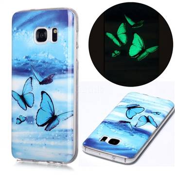 Flying Butterflies Noctilucent Soft TPU Back Cover for Samsung Galaxy S7 Edge s7edge