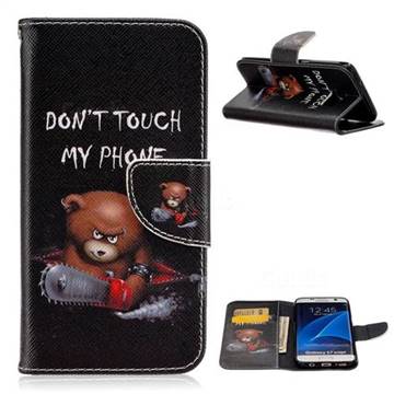 Chainsaw Bear Leather Wallet Case for Samsung Galaxy S7 Edge G935