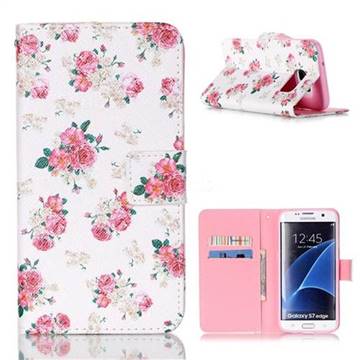Blooming Rose Leather Flip Cover for Samsung Galaxy S7 Edge G935