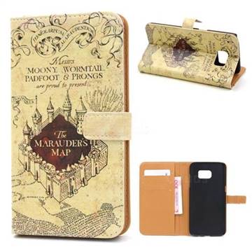 The Marauders Map Leather Wallet Case for Samsung Galaxy S7 Edge G935
